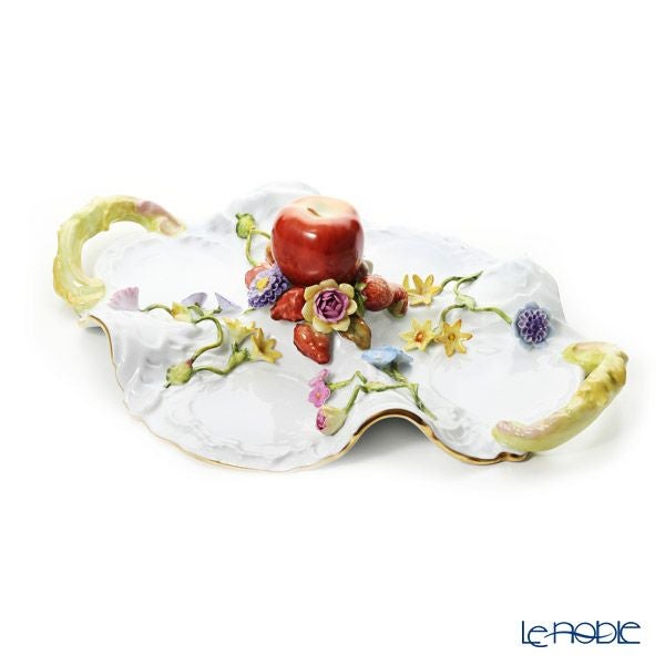 ヘレンド CD フラワーアプリケーション ファンシーディッシュ／トレイ（飾り皿） 43cm 07537-0-66