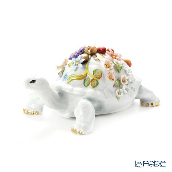 ヘレンド (HEREND) CD 陸亀 フラワー 22cm 15972-0-66 LE2015 世界限定生産2015点