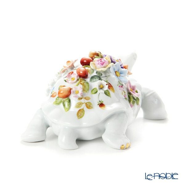 ヘレンド (HEREND) CD 陸亀 フラワー 22cm 15972-0-66 LE2015 世界限定生産2015点