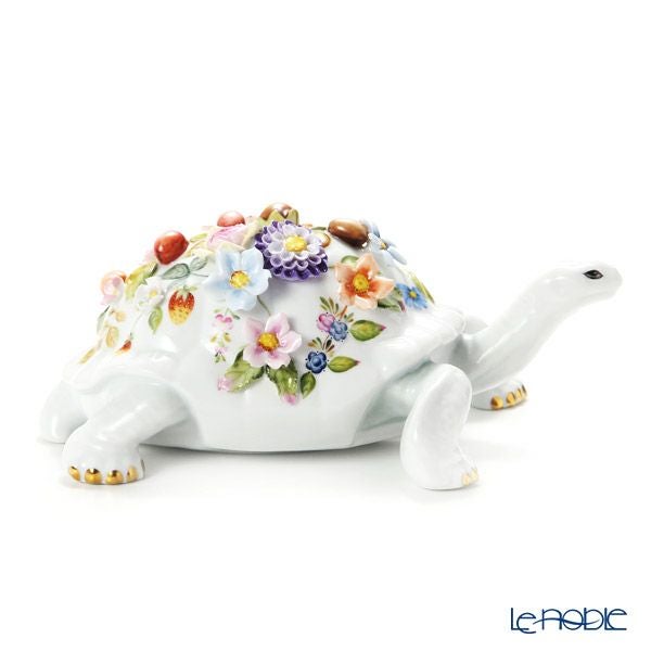 ヘレンド (HEREND) CD 陸亀 フラワー 22cm 15972-0-66 LE2015 世界限定生産2015点
