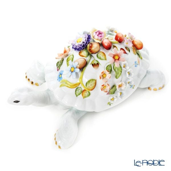 ヘレンド (HEREND) CD 陸亀 フラワー 22cm 15972-0-66 LE2015 世界限定生産2015点