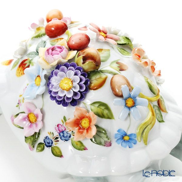 ヘレンド (HEREND) CD 陸亀 フラワー 22cm 15972-0-66 LE2015 世界限定生産2015点