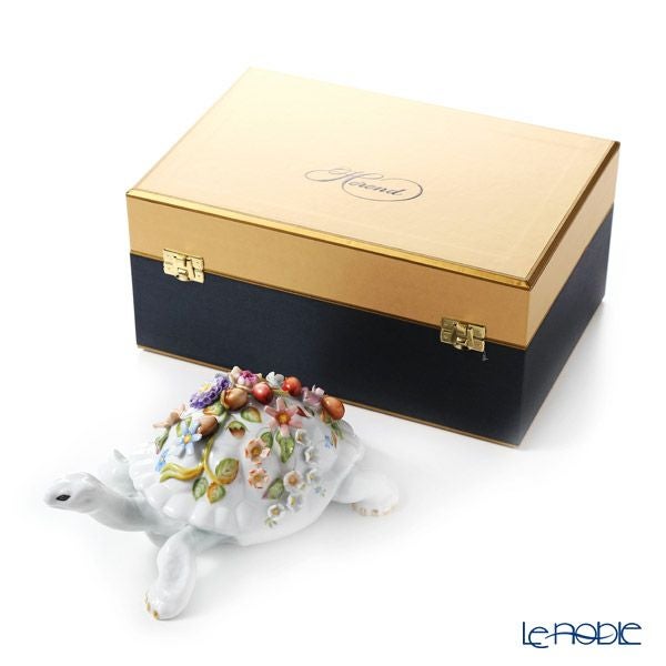 ヘレンド (HEREND) CD 陸亀 フラワー 22cm 15972-0-66 LE2015 世界限定生産2015点