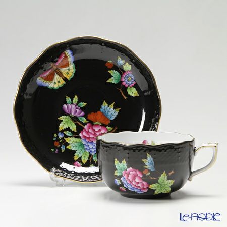 ヘレンド 黒いヴィクトリア VE-FN 00724-0-00 ティーカップ＆ソーサー 200ml