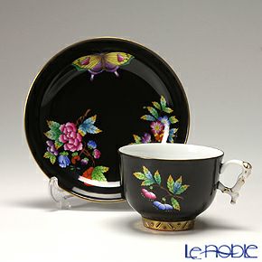 ヘレンド シノワズリ（中国趣味）黒いヴィクトリア VE-FN 03364-0-21 マンダリン ラージカップ＆ソーサー