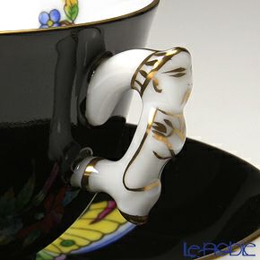 ヘレンド (HEREND) シノワズリ（中国趣味） 黒いヴィクトリア VE-FN 03371-0-21 マンダリン スモールカップ＆ソーサー