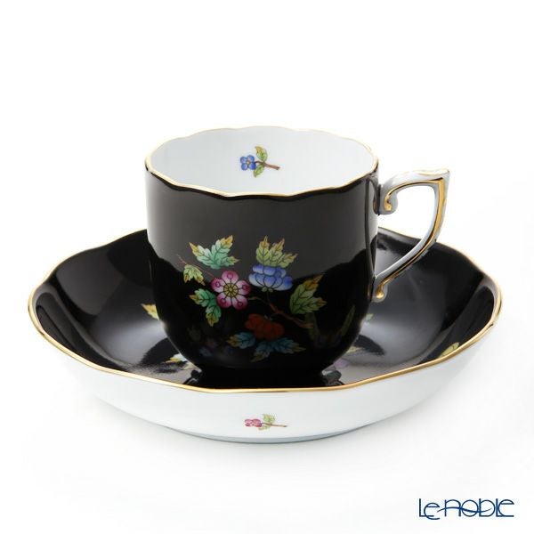 ヘレンド 黒いヴィクトリア VE-FN 20707-0-00 モカカップ＆ソーサー 150ml