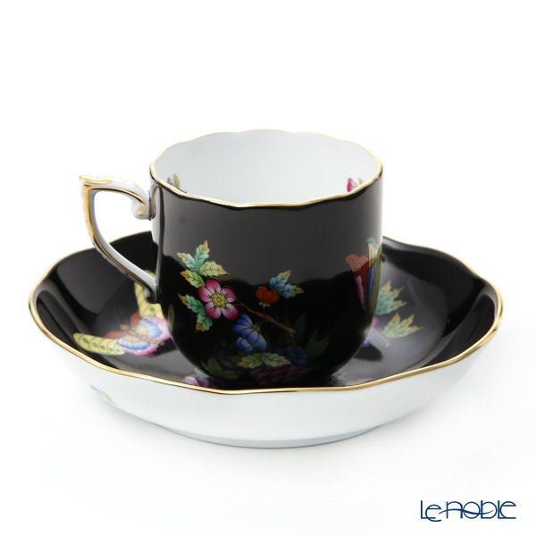 ヘレンド 黒いヴィクトリア VE-FN 20707-0-00 モカカップ＆ソーサー 150ml