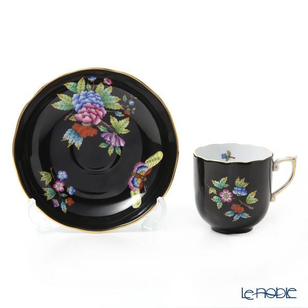 ヘレンド 黒いヴィクトリア VE-FN 20707-0-00 モカカップ＆ソーサー 150ml