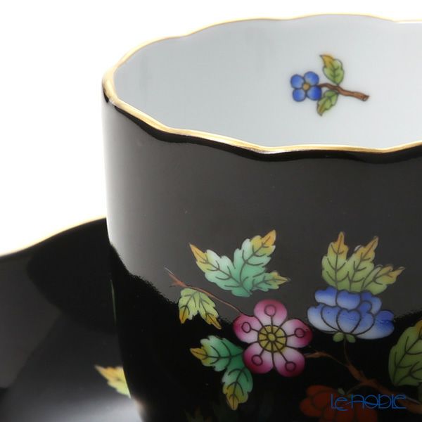 ヘレンド 黒いヴィクトリア VE-FN 20707-0-00 モカカップ＆ソーサー 150ml