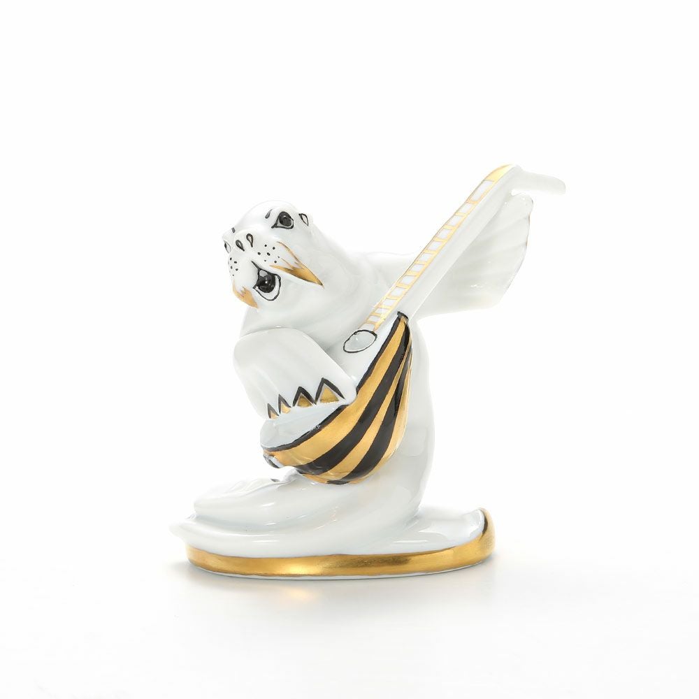 アウガルテン（AUGARTEN） フィギュリン アニマルフィルハーモニックス（011210） リュート弾きのアシカ（クリムトカラー）