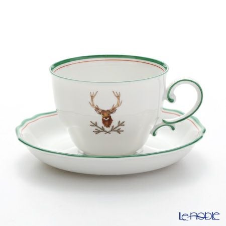 アウガルテン（AUGARTEN） 狩（5824A）スタッグ（鹿） コーヒーカップ＆ソーサー 200ml（062モーツアルトシェイプ）