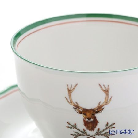 アウガルテン（AUGARTEN） 狩（5824A）スタッグ（鹿） コーヒーカップ＆ソーサー 200ml（062モーツアルトシェイプ）