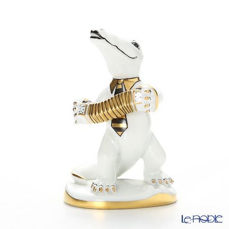 アウガルテン（AUGARTEN） フィギュリン アニマルフィルハーモニックス（011210） ハンドネオンを弾くワニ（クリムトカラー）