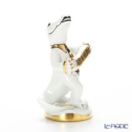 アウガルテン（AUGARTEN） フィギュリン アニマルフィルハーモニックス（011210） ハンドネオンを弾くワニ（クリムトカラー）