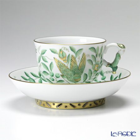 ヘレンド (HEREND) シノワズリ（中国趣味）東方の楽園 グリーン ZOVA 03364-0-21 マンダリン ラージカップ＆ソーサー