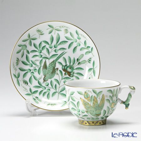 ヘレンド (HEREND) シノワズリ（中国趣味）東方の楽園 グリーン ZOVA 03364-0-21 マンダリン ラージカップ＆ソーサー