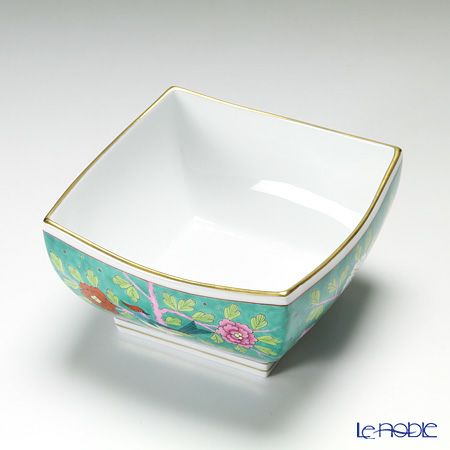 ヘレンド マカオグリーン MACV 02187-0-00 スクエアボウル 14cm