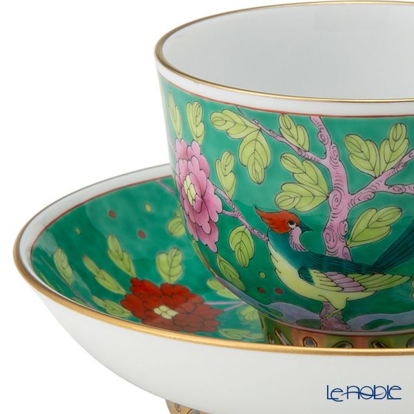 ヘレンド (HEREND) シノワズリ（中国趣味）マカオグリーン MACV 03364-0-21／3364 マンダリン ラージカップ＆ソーサー