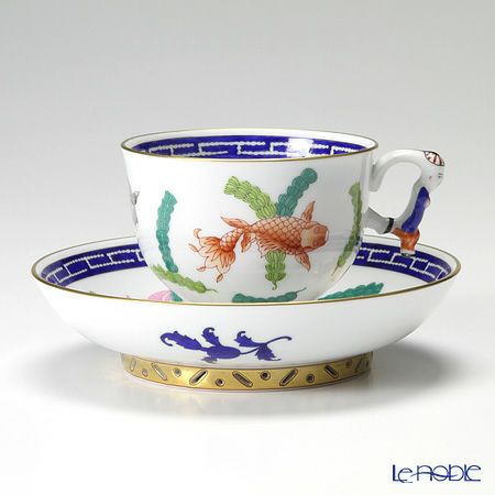 ヘレンド (HEREND) シノワズリ（中国趣味）ポワッソン 03364-0-21／3364 マンダリン ラージカップ＆ソーサー
