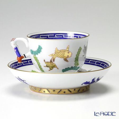ヘレンド (HEREND) シノワズリ（中国趣味）ポワッソン 03364-0-21／3364 マンダリン ラージカップ＆ソーサー
