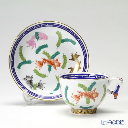 ヘレンド (HEREND) シノワズリ（中国趣味）ポワッソン 03364-0-21／3364 マンダリン ラージカップ＆ソーサー