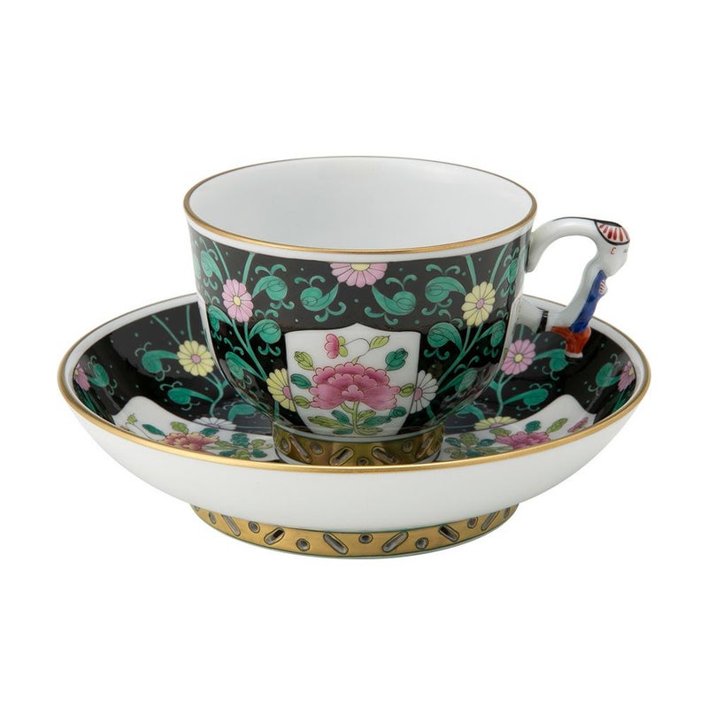 ヘレンド (HEREND) シノワズリ（中国趣味）西安の黒 SN 03364-0-21／3364 マンダリン ラージカップ＆ソーサー