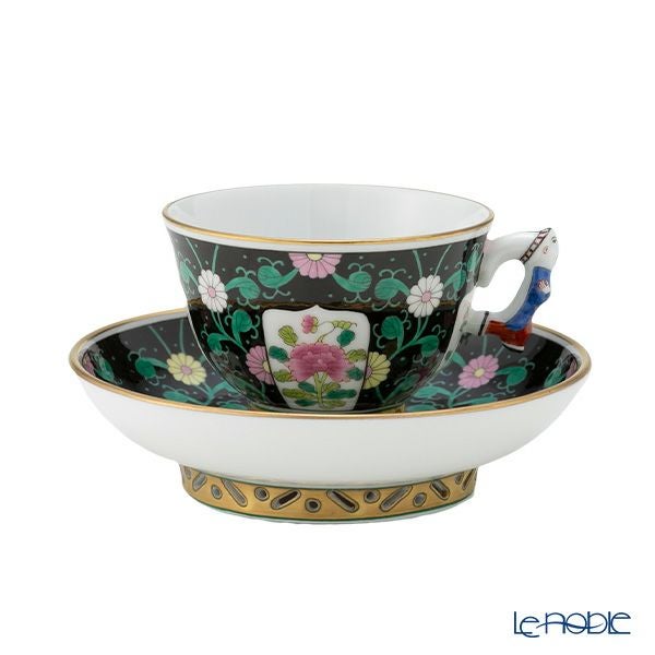 ヘレンド (HEREND) シノワズリ（中国趣味） 西安の黒 SN 03371-0-21／3371 マンダリン スモールカップ＆ソーサー