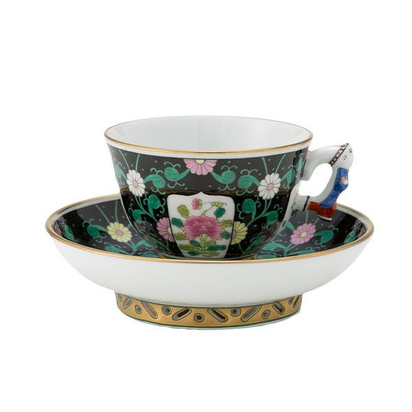 ヘレンド (HEREND) シノワズリ（中国趣味） 西安の黒 SN 03371-0-21／3371 マンダリン スモールカップ＆ソーサー