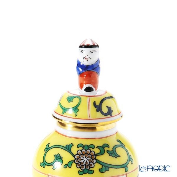 ヘレンド (HEREND) シノワズリ（中国趣味） 西安の黄 SJ ミニベース蓋付 マンダリン 9cm 06574-0-21