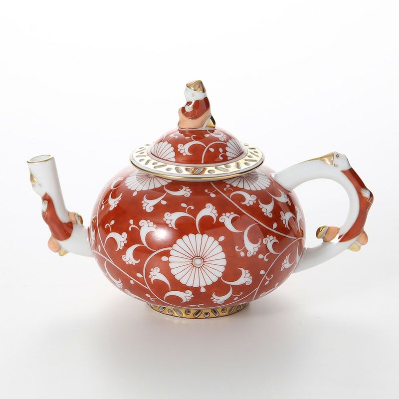 ヘレンド 赤地菊 CHRY 03305-0-21 ミニティーポット（マンダリン） 350ml