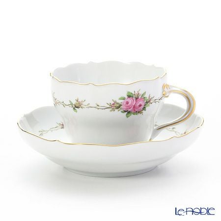 マイセン（Meissen） ピンクのバラ／忘れな草 020810／00633 ティー