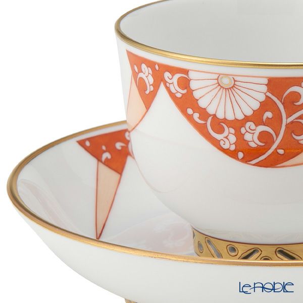 ヘレンド (HEREND) シノワズリ（中国趣味）CHRYMS（赤地菊） マンダリン ラージカップ＆ソーサー 03364-0-21