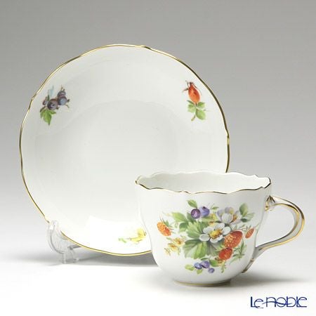 マイセン（Meissen） 果物文様 240210／00582 コーヒーカップ＆ソーサー 200ml イチゴ