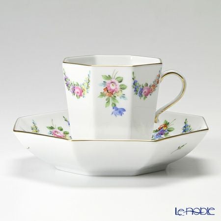 ヘレンド リヒテンシュタインブーケ LTBS 004304-0-00 オクタゴナルカップ＆ソーサー