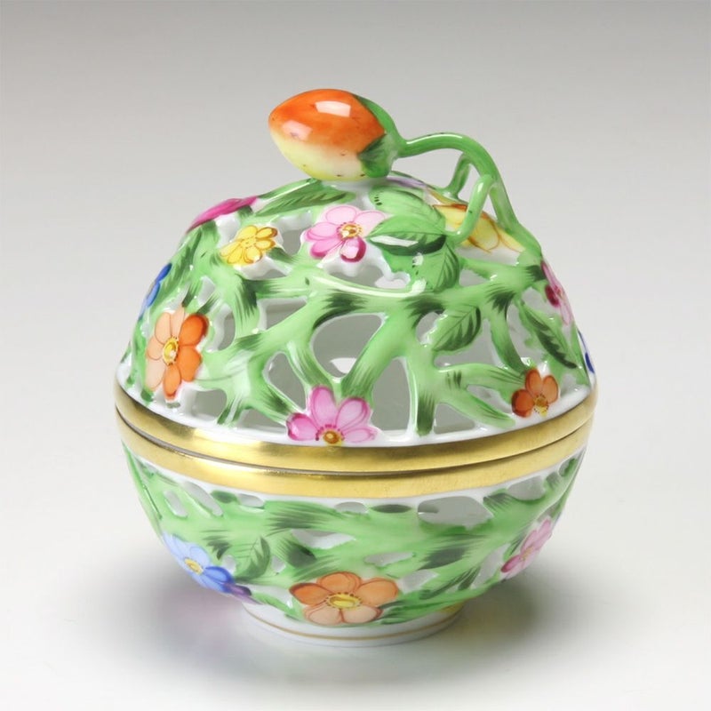 ヘレンド (HEREND) ファンタジー C 06215-0-11／6214 透かしボンボン入れ（ストロベリー）