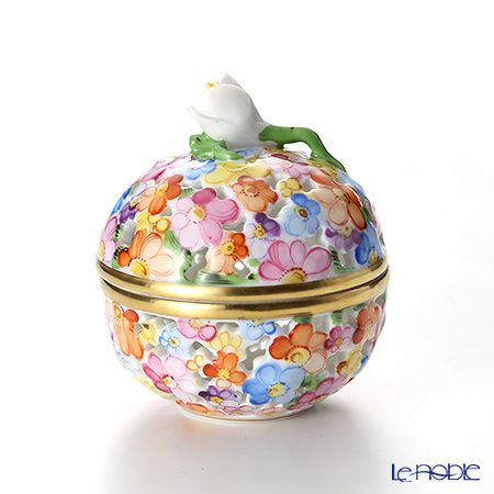 ヘレンド (HEREND) ファンタジー C 06219-0-12／6219 透かしボンボン入れ（つぼみ）