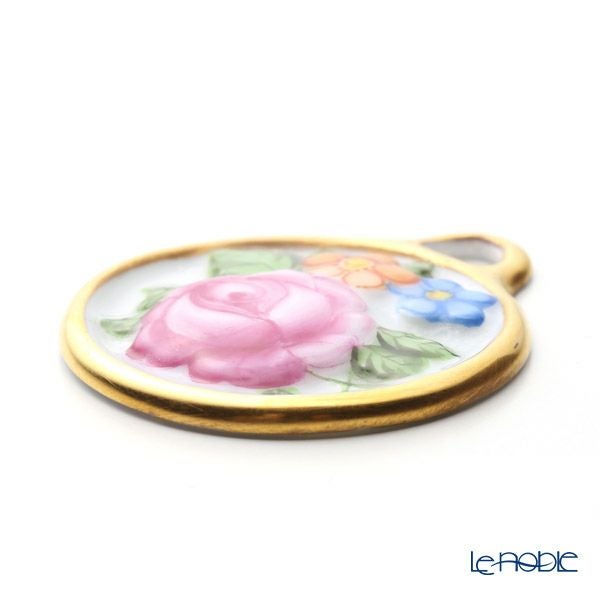 ヘレンド ペンダントトップ C 08073-0-00 フラワーラウンドピンク 4cm（ローズ）