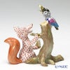 ヘレンド人形 15693-0-00 VH キツネとカラス 12.5cm