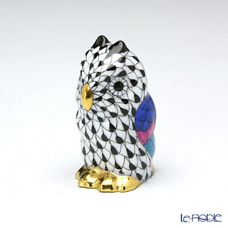 ヘレンド人形 05102-0-00 VHNM ミニフクロウ ブラック