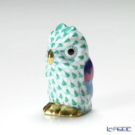 ヘレンド人形 05102-0-00 VHV ミニフクロウ グリーン