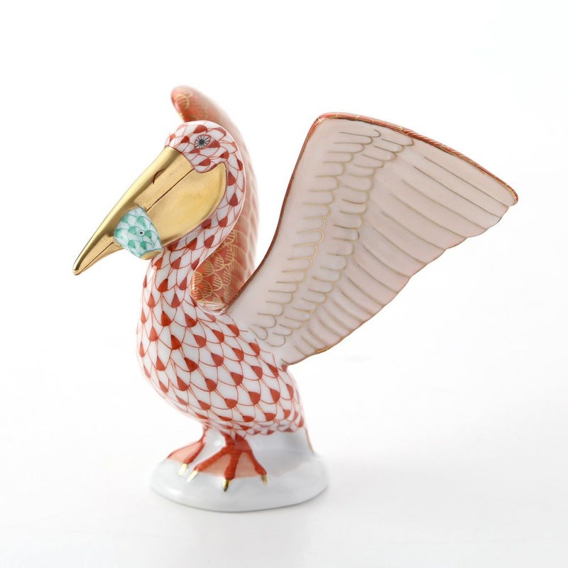 ヘレンド人形 05462-0-00 VHM+VHVM 魚とペリカン 9.5cm