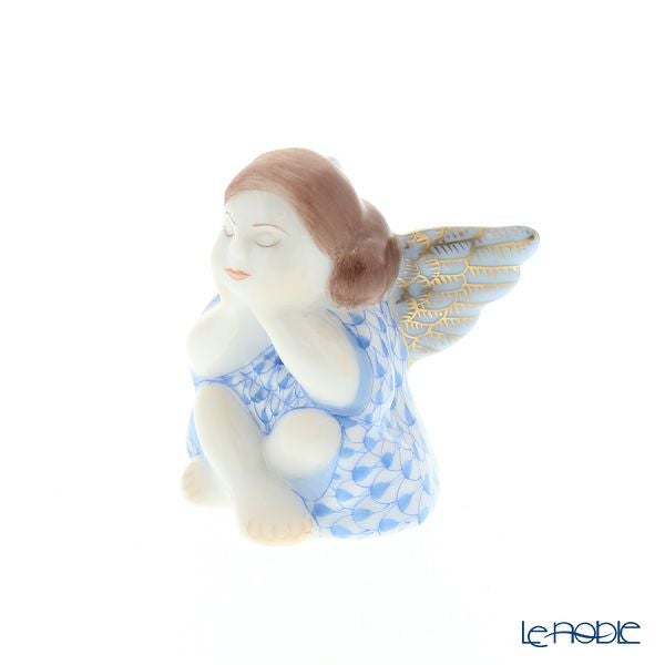 ヘレンド人形 VHBM 05550-0-00 シッティングエンジェル ブルー 4.5cm