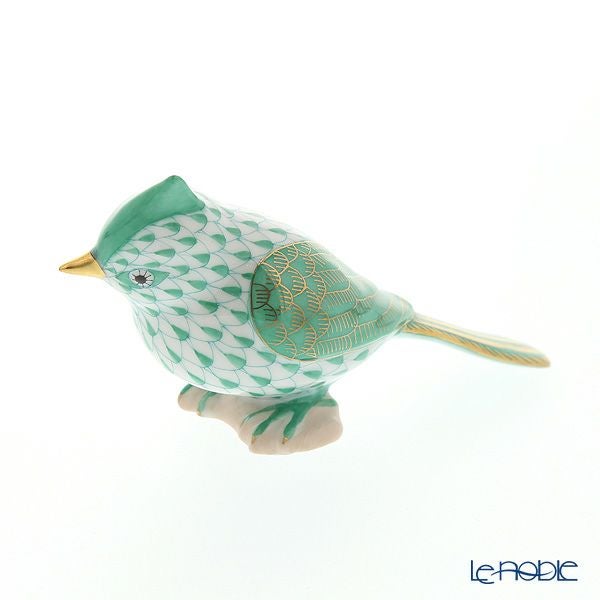 ヘレンド人形 VHVM 05639-0-00 トリ（エボシガラ） グリーン 6cm