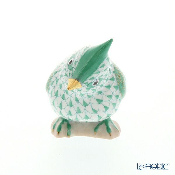 ヘレンド人形 VHVM 05639-0-00 トリ（エボシガラ） グリーン 6cm