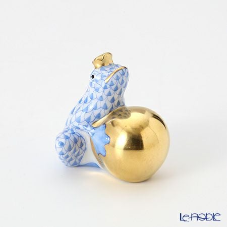ヘレンド (HEREND)人形 15369-0-03 VHB カエルの王様 4cm ブルー