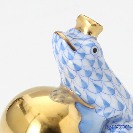 ヘレンド (HEREND)人形 15369-0-03 VHB カエルの王様 4cm ブルー