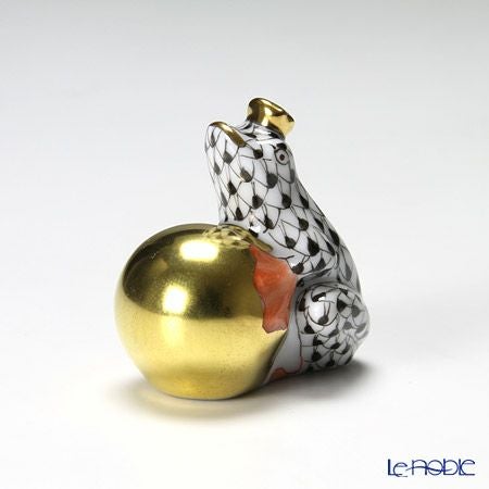 ヘレンド (HEREND)人形 15369-0-00 VHMN カエルの王様 4cm ブラック