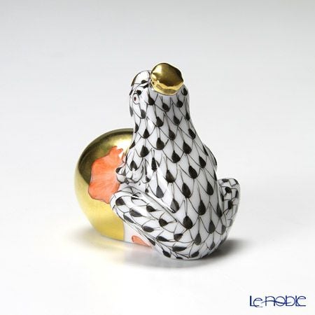 ヘレンド (HEREND)人形 15369-0-00 VHMN カエルの王様 4cm ブラック