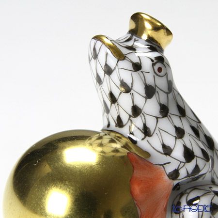 ヘレンド (HEREND)人形 15369-0-00 VHMN カエルの王様 4cm ブラック